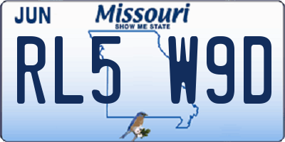 MO license plate RL5W9D