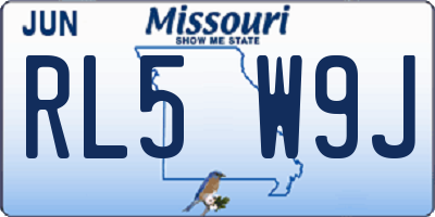 MO license plate RL5W9J