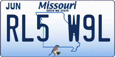 MO license plate RL5W9L