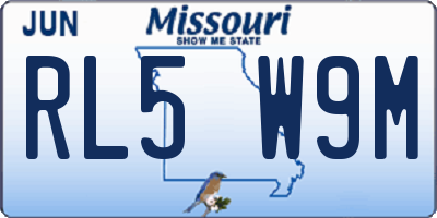 MO license plate RL5W9M