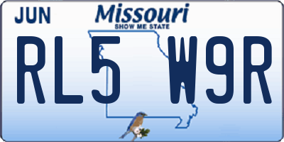 MO license plate RL5W9R