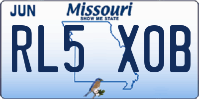 MO license plate RL5X0B
