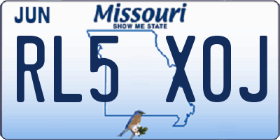 MO license plate RL5X0J