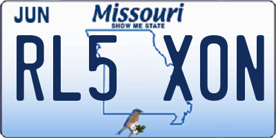 MO license plate RL5X0N