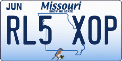 MO license plate RL5X0P
