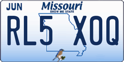 MO license plate RL5X0Q