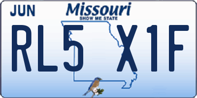MO license plate RL5X1F