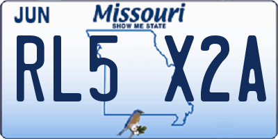 MO license plate RL5X2A