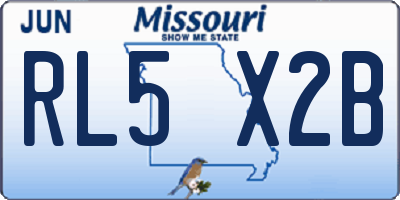 MO license plate RL5X2B