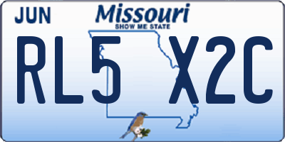 MO license plate RL5X2C