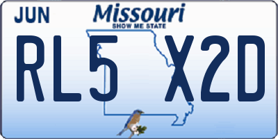 MO license plate RL5X2D