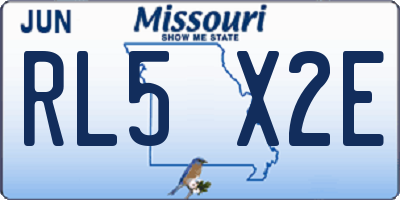 MO license plate RL5X2E