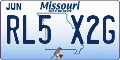 MO license plate RL5X2G