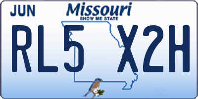 MO license plate RL5X2H