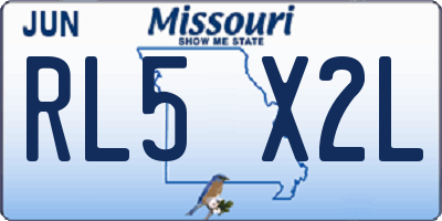 MO license plate RL5X2L