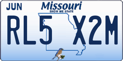 MO license plate RL5X2M