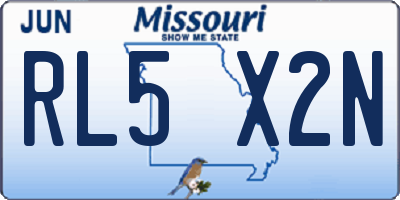 MO license plate RL5X2N