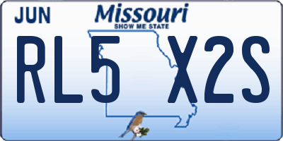 MO license plate RL5X2S