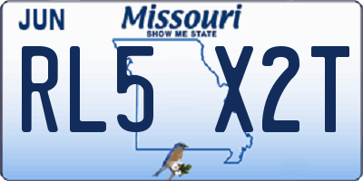 MO license plate RL5X2T