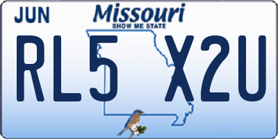 MO license plate RL5X2U