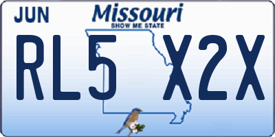 MO license plate RL5X2X