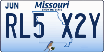 MO license plate RL5X2Y
