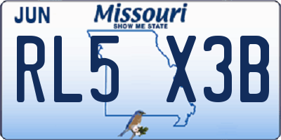 MO license plate RL5X3B