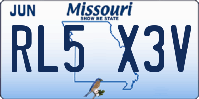 MO license plate RL5X3V