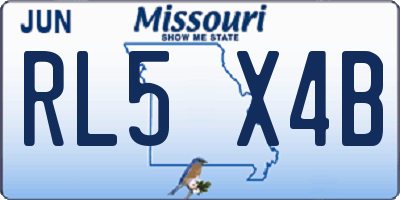 MO license plate RL5X4B