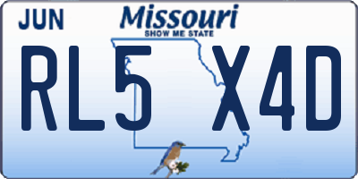 MO license plate RL5X4D