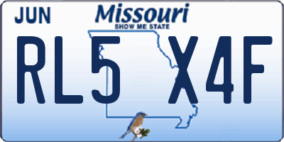 MO license plate RL5X4F