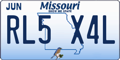 MO license plate RL5X4L