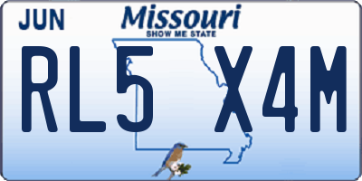 MO license plate RL5X4M