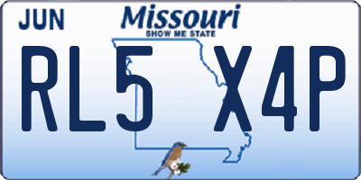 MO license plate RL5X4P