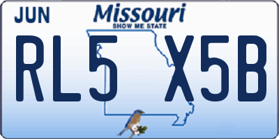 MO license plate RL5X5B