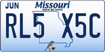 MO license plate RL5X5C