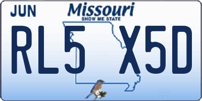 MO license plate RL5X5D