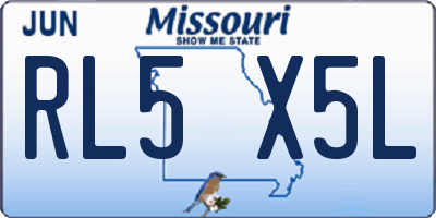 MO license plate RL5X5L