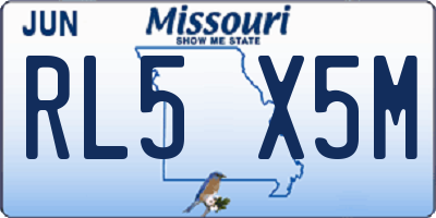 MO license plate RL5X5M