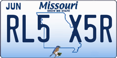 MO license plate RL5X5R
