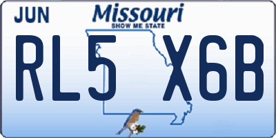 MO license plate RL5X6B
