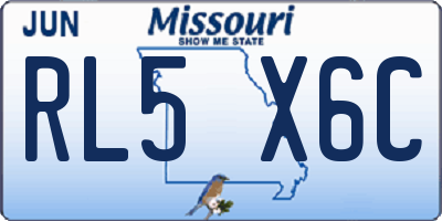 MO license plate RL5X6C