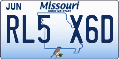 MO license plate RL5X6D