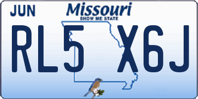 MO license plate RL5X6J