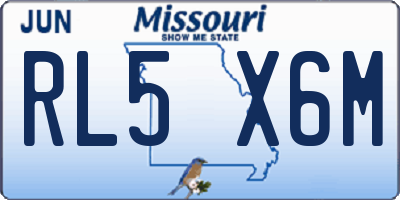 MO license plate RL5X6M