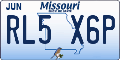 MO license plate RL5X6P