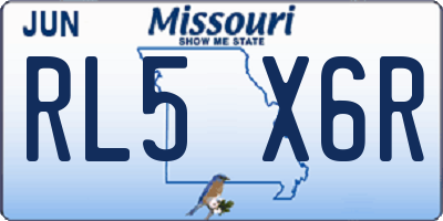 MO license plate RL5X6R