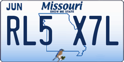 MO license plate RL5X7L