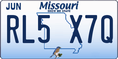 MO license plate RL5X7Q