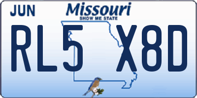 MO license plate RL5X8D